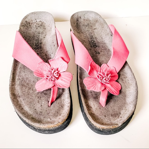 Mephisto Pink Flower Sandals SZ-7.5 - Picture 11 of 11